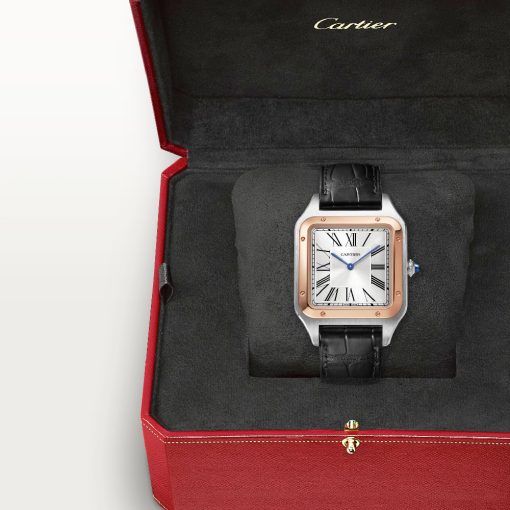 Cartier W2Sa0017 Santos Dumont Steel And Pink Gold Watch - Image 2