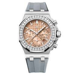 Audemars Piguet 26231ST.ZZ.A178CA.01 Royal Oak OffShore Salmon Dial Diamond Bezel Stainless Steel Watch