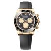 Rolex 126518Ln-0004 Cosmograph Daytona Black Dial Yellow Gold Oysterflex Watch