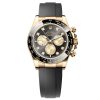 Rolex 126518Ln-0006 Cosmograph Daytona Black Diamond Dial Yellow Gold Oysterflex Watch