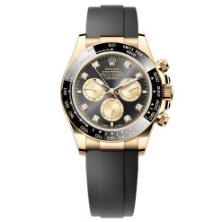 Rolex 126518ln-0006 Cosmograph Daytona Black Diamond Dial Yellow Gold Oysterflex Watch