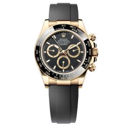 Rolex 126518ln-0008 Cosmograph Daytona Black Dial Yellow Gold Oysterflex Watch