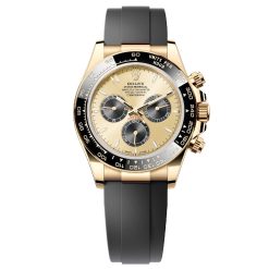 Rolex 126518ln-0012 Cosmograph Daytona Champagne Dial with Black Sub-dials Yellow Gold Oysterflex Watch