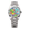 Rolex 128239-0056 Day-Date 36Mm White Gold Fluted Bezel Emoji Puzzle Dial Watch