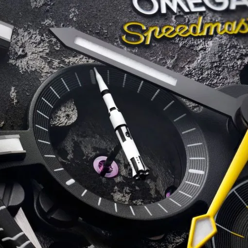Omega 310.92.44.50.01.001 Speedmaster Dark Side Of The Moon Black Ceramic On Rubber Strap Watch - Image 4