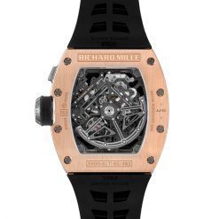 Rm 30 01 With Declutchable Rotor In Rose Gold Titanium On Black Rubber Strap With Skeleton Dial Rm 30 01 Rg Back