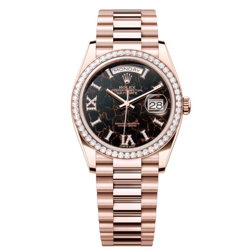 Rolex Day-Date 128345Rbr-0044 Eisenkiesel Dial 36Mm Everose Gold Watch