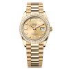 Rolex Day-Date 128348Rbr-0008 Champagne-Diamond Dial 36Mm Yellow Gold Watch