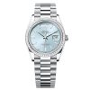 Rolex Day-Date 128396Tbr-0003 Ice Blue Baguette Dial 36Mm Platinum Midsize Watch