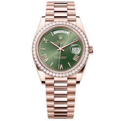 Rolex Day-Date 228345rbr-0011 Green Dial 40mm Everose Gold Men's Watch