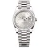 Rolex Day-Date 228349Rbr-0001 Silver Baguette Diamond Dial 40Mm White Gold Men'S Watch