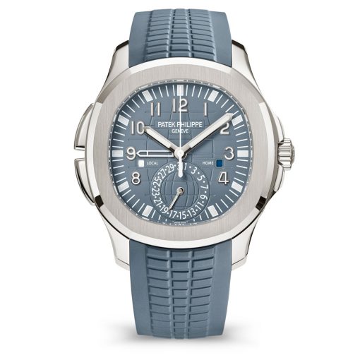 Patek Philippe 5164G-001 Aquanaut Travel Time Blue Dial 18K White Gold Men'S Watch