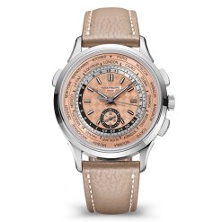 Patek Philippe 5935A-001 World Time Chronograph Salmon Dial Stainless Steel Watch