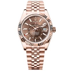 Rolex 336935-0006 Sky-Dweller Chocolate dial 18k Rose Gold Jubilee bracelet Watch