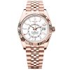 Rolex 336935-0007 Sky-Dweller White Dial 18K Rose Gold Jubilee Bracelet Watch