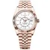 Rolex 336935-0007 Sky-Dweller White Dial 18K Rose Gold Jubilee Bracelet Watch