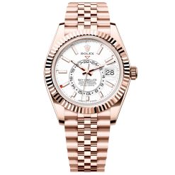 Rolex 336935-0007 Sky-Dweller White dial 18k Rose Gold Jubilee bracelet Watch