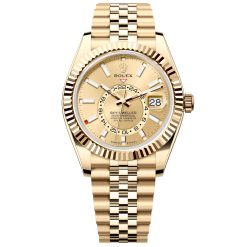 Rolex 336938-0004 Sky-Dweller Champagne dial 18k Yellow Gold Jubilee bracelet Watch