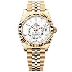 Rolex 336938-0006 Sky-Dweller White Dial 18k Yellow Gold Watch