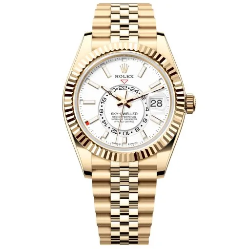 Rolex 336938-0006 Sky-Dweller White Dial 18K Yellow Gold Watch