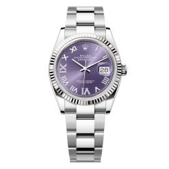 Rolex Datejust 126234-0022 Aubergine Roman-Diamonds Dial Oyster 36mm Stainless Steel Midsize Watch