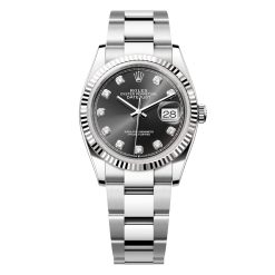 Rolex Datejust 126234-0028 Black Diamond Dial Oyster 36mm Stainless Steel Midsize Watch