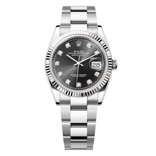 Rolex Datejust 126234-0028 Black Diamond Dial Oyster 36Mm Stainless Steel Midsize Watch