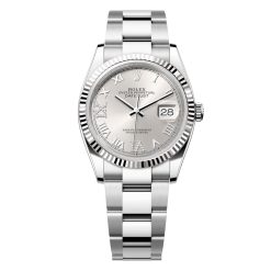 Rolex Datejust 126234-0030 Silver Roman-Diamonds Dial Oyster 36mm Stainless Steel Midsize Watch