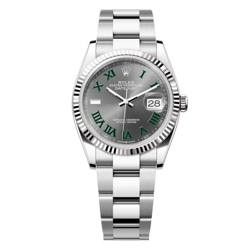 Rolex Datejust 126234-0046 Slate Roman Wimbledon Dial Oyster 36Mm Stainless Steel Midsize Watch