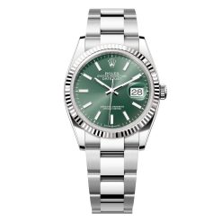 Rolex Datejust 126234-0052 Green Stick Dial Oyster 36mm Stainless Steel Midsize Watch