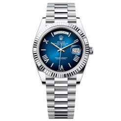 Rolex Day-Date 228236-0024 Blue Ombré Dial 40mm Platinum Men's Watch