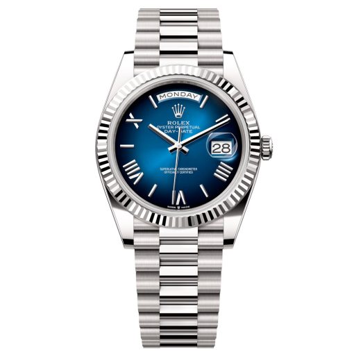 Rolex Day-Date 228239-0076 Blue Ombré Dial 40Mm White Gold Men'S Watch