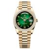 Rolex 228398Tbr-0042 Day-Date 40 Green Ombré Dial Baguette Bezel Yellow Gold Watch