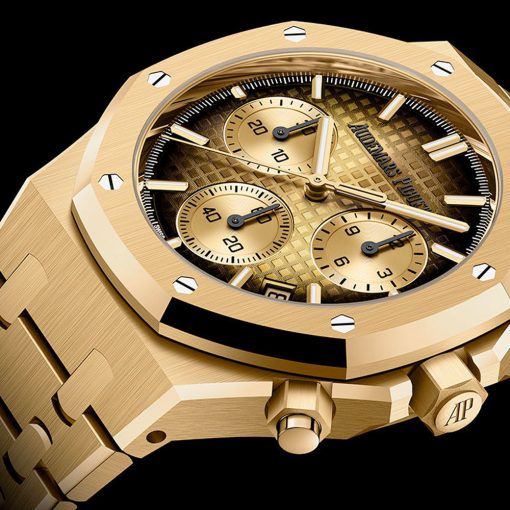 Audemars Piguet 26240Ba.oo.1320Ba.02 Royal Oak Chronograph 41Mm Smoked Champagne Dial Yellow Gold Watch - Image 3