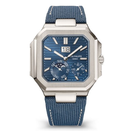 Patek Philippe 5822P-001 Cubitus Instantaneous Blue Dial Grand Date Platinum Watch