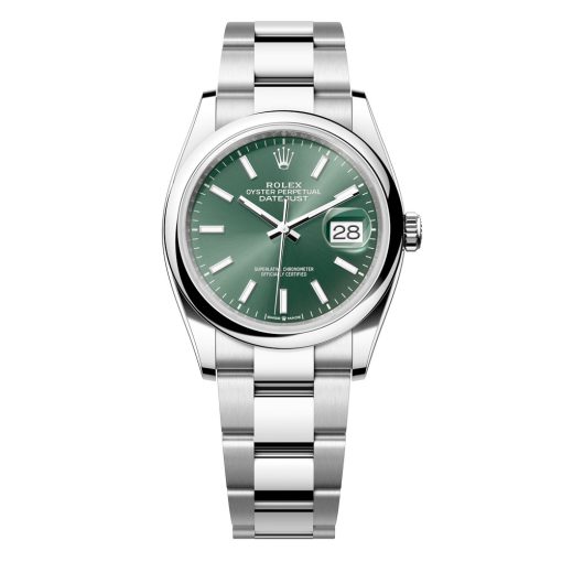 Rolex Datejust 126200-0024 Green Stick Oyster 36Mm Stainless Steel Watch