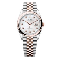 Rolex Datejust 126201-0021 MOP Diamond dial Jubilee 36mm Stainless Steel and Rose Gold Ladies Watch