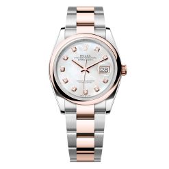 Rolex Datejust 126201-0022 MOP Diamond dial Oyster 36mm Stainless Steel and Rose Gold Ladies Watch