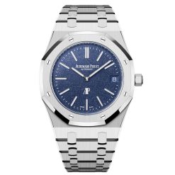 Audemars Piguet 16202BC.OO.1240BC.02 Royal Oak Extra-Thin Blue Dial White Gold Watch