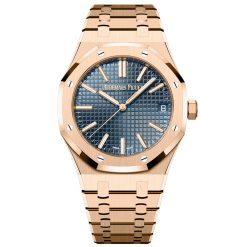 Audemars Piguet 15510OR.OO.1320OR.03 Royal Oak Selfwinding 41mm Blue Dial Pink Gold Watch