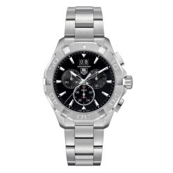 TAG Heuer CAY1110.BA0927 Aquaracer 300M Quartz Chronograph 43 Stainless Steel Bracelet Black Dial Watch