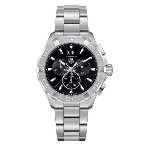 Tag Heuer Cay1110.Ba0927 Aquaracer 300M Quartz Chronograph 43 Stainless Steel Bracelet Black Dial Watch