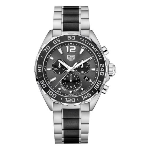 Tag Heuer Caz1011.Ba0843 Formula 1 Chronograph Quartz 43 Stainless Steel Black Dial Watch