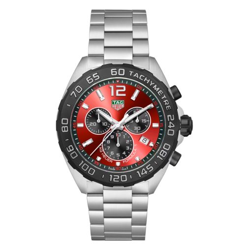 Tag Heuer Caz101An.ba0842 Formula 1 Quartz Chronograph Stainless Steel Red Dial Watch