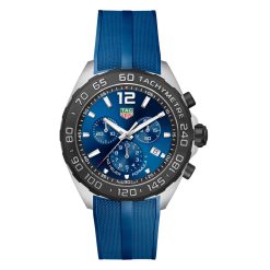 TAG Heuer CAZ101AV.FT8077 Formula 1 Chronograph Quartz 43 Stainless Steel Rubber Bracelet Blue Dial Watch