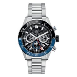 TAG Heuer CBG2A1Z.BA0658 Carrera Calibre Heuer 02 GMT Stainless Steel Skeleton Dial Watch