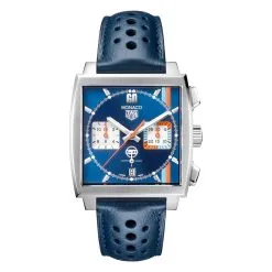 TAG Heuer CBL2115.FC6494 Monaco Calibre Heuer 02 Stainless Steel Gulf Blue Dial Watch
