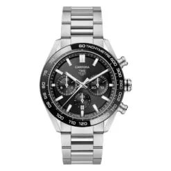 TAG Heuer CBN2A1B.BA0643 Carrera Calibre Heuer 02 44 Stainless Steel Black Dial Watch