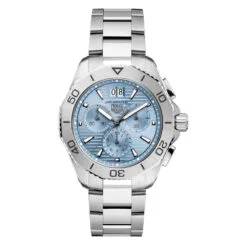 TAG Heuer CBP1112.BA0627 Aquaracer Professional 200 Quartz Chronograph Big Date Stainless Steel Ice Blue Dial Watch