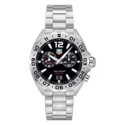 TAG Heuer WAZ111A.BA0875 Formula 1 Alarm 41 Stainless Steel Black Dial Watch
